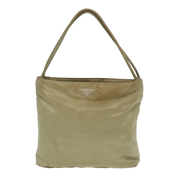 PRADA Tote Bag Nylon Beige Silver Auth bs18439 - Picture 13 of 16